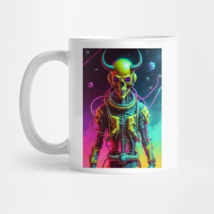 King Skull in retrowave galaxy design Mug